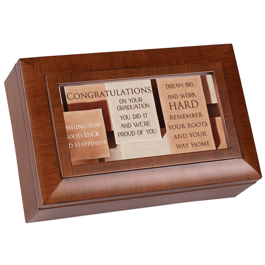 Elegant Petite Musical Keepsake Box For Graduation-0